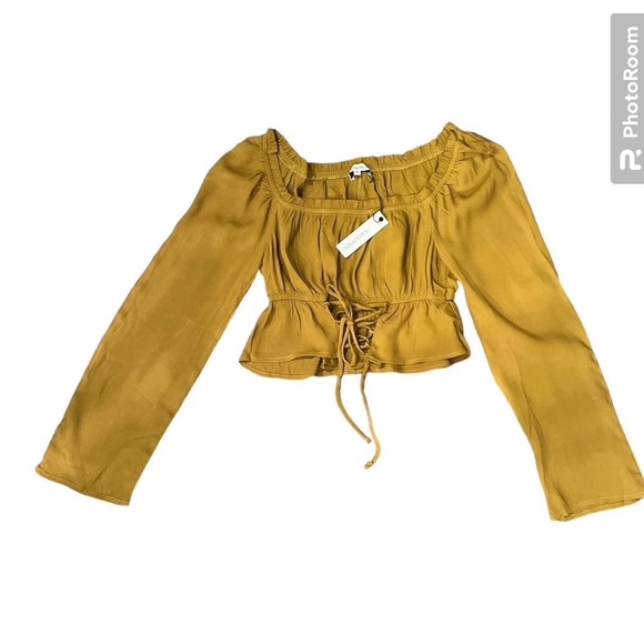 Dusty Olive Corset Peplum Top - Picture 4 of 5